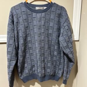 Blue Crewneck Sweater with Textured Knit‎